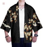 Veste kimono homme à motifs floraux vibrants