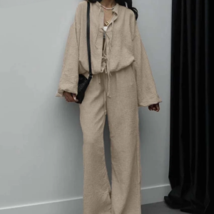 Ensemble Kimono Kaki Ample
