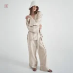Ensemble Kimono en Coton Beige pour Femme