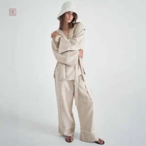 Ensemble Kimono en Coton Beige pour Femme