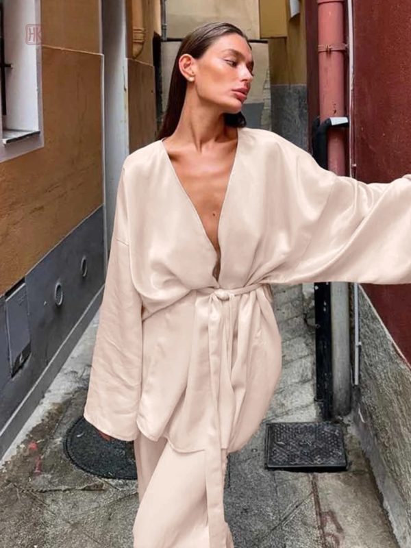Ensemble kimono, tissu satiné doux
