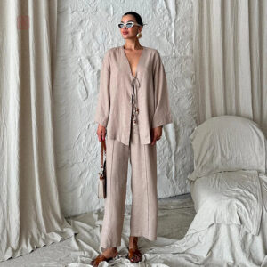 Kimono Beige élégant pour une allure décontractée