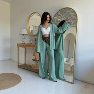 Pyjama kimono bleu léger, confort et élégance