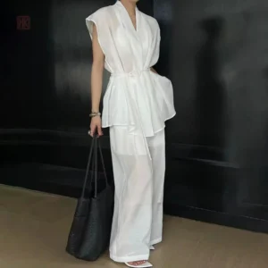 Ensemble Kimono Léger en Coton Blanc