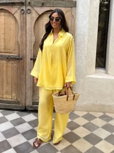 Kimono léger en teinte jaune éclatante