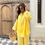 Kimono aérien couleur jaune pour la saison chaude