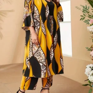 Ensemble Kimono Léopard élégant et tendance