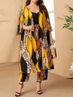 Ensemble kimono chic avec imprimé animalier