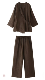 Kimono marron élégant pour un style décontracté