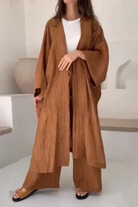 Ensemble Kimono Marron Large élégant et confortable