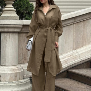 Kimono marron long pour un look décontracté