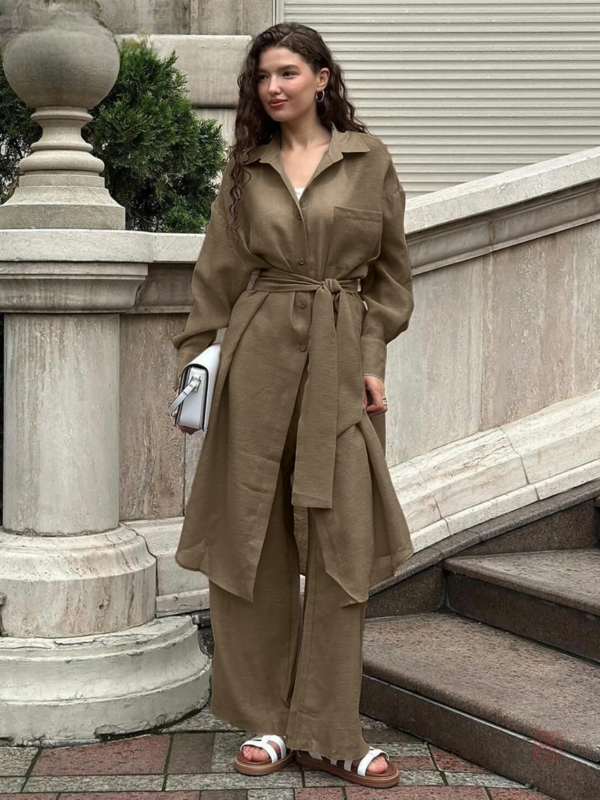 Kimono marron long pour un look décontracté