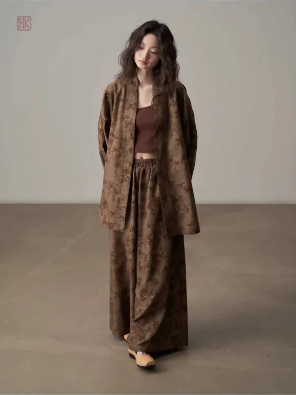 ensemble-kimono-marron-retro-1 Ensemble Kimono Marron Rétro