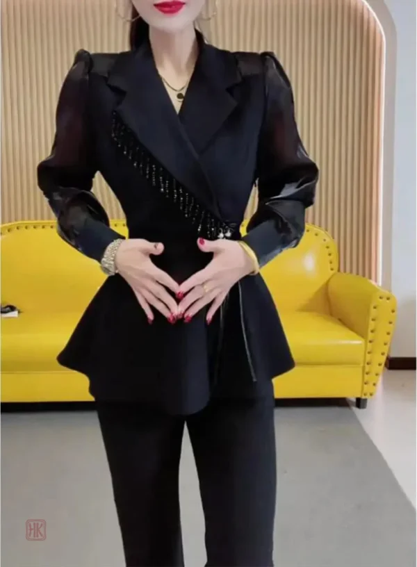 ensemble-kimono-noir-a-manches-bouffantes-1 Ensemble Kimono Noir à Manches Bouffantes