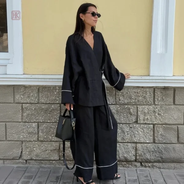 Ensemble Kimono Noir Ample pour femme