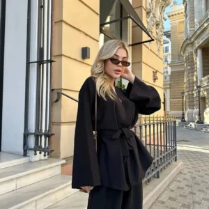 Ensemble Kimono Noir Chic Ample