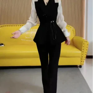 Ensemble Kimono Noir et Blanc Stylé