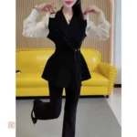 Vêtement tendance en kimono aux motifs monochromes