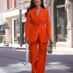 Ensemble Kimono Orange Élégant