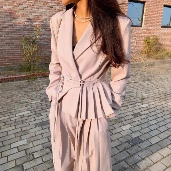 Ensemble Kimono Rose Ample à Plis