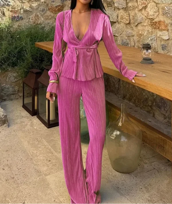 ensemble-kimono-rose-casual-1 Ensemble Kimono Rose Casual élégant et décontracté