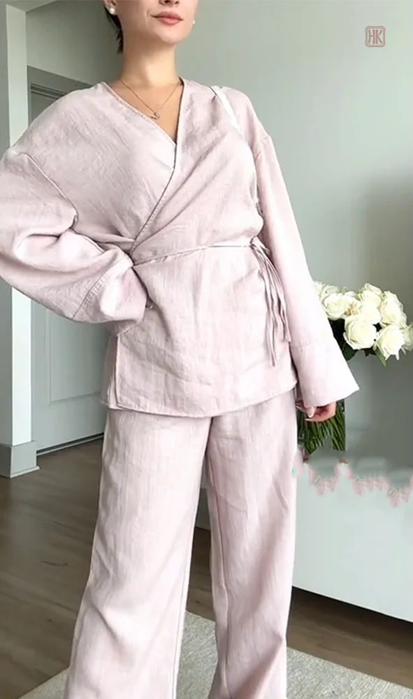 ensemble-kimono-rose-decontracte-1 Ensemble Kimono Rose Décontracté pour un look décontracté