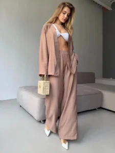 Pyjama Kimono élégant en rose doux