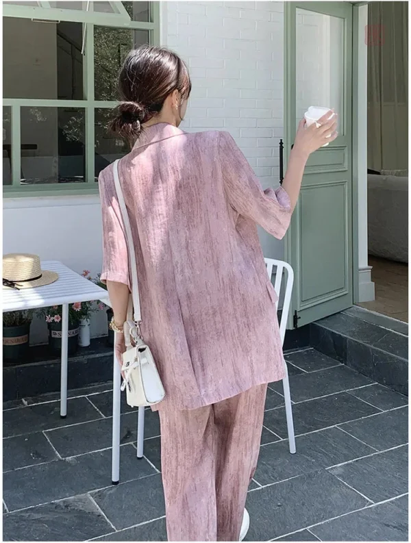 Kimono rose à manches courtes, style décontracté