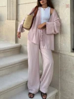 Ensemble Kimono Rose Poudré élégant et confortable