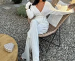 Ensemble Kimono Sexy Épuré en tissu léger et fluide