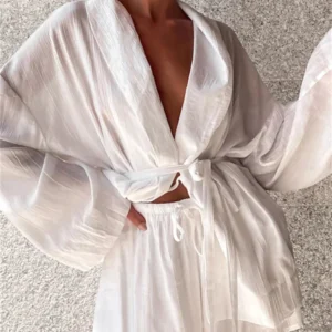 Ensemble Kimono Short Blanc