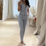 Ensemble Kimono Slim Gris Clair pour un look élégant