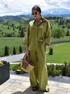 Kimono ample vert, parfait pour un look estival