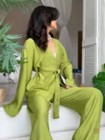 Ensemble de nuit vert pour femmes, chic et confortable