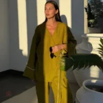 Ensemble Kimono Vert en Coton pour Femme