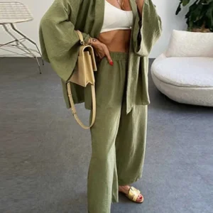 Ensemble Kimono Vert Taille Haute
