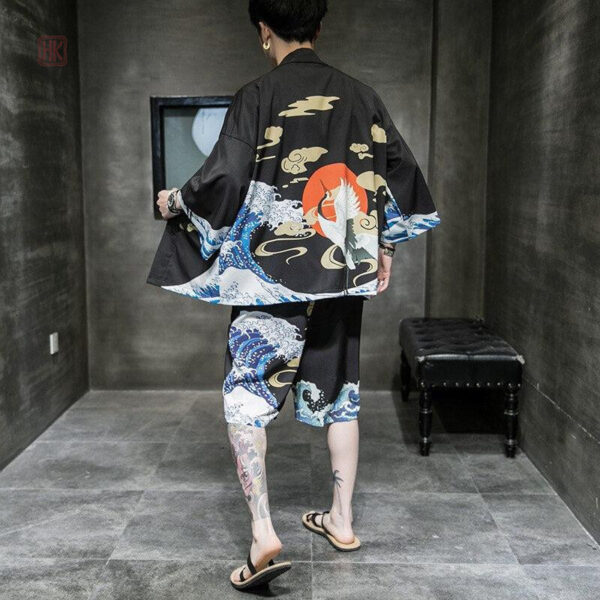 ensemble-kimono-veste-mer-agite-1 Ensemble Kimono Veste Mer Agité pour homme