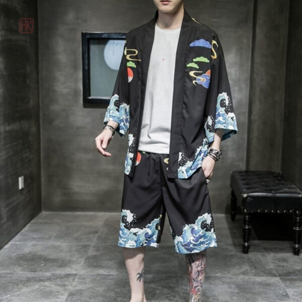 Kimono homme au design agité et moderne