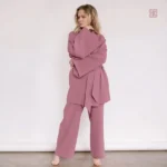 Pyjama Kimono stylé en rose, coupe ample