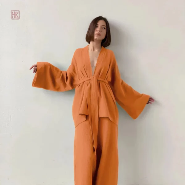 Pyjama kimono femme coloré, style fluide et léger