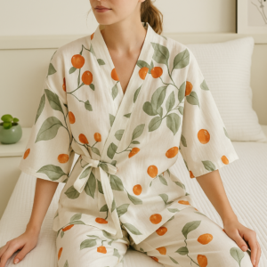 Ensemble Pyjama Kimono Femme en coton fin