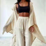 Ensemble Pyjama Kimono Coton Lin