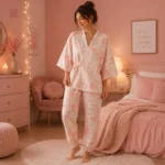 Ensemble Pyjama Fleuri Rose pour Femme