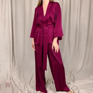 Pyjama kimono avec pantalon élégant et confortable