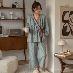 Ensemble Pyjama Kimono Léger Femme