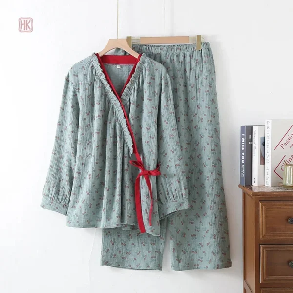 Pyjama léger avec design vintage pour femme