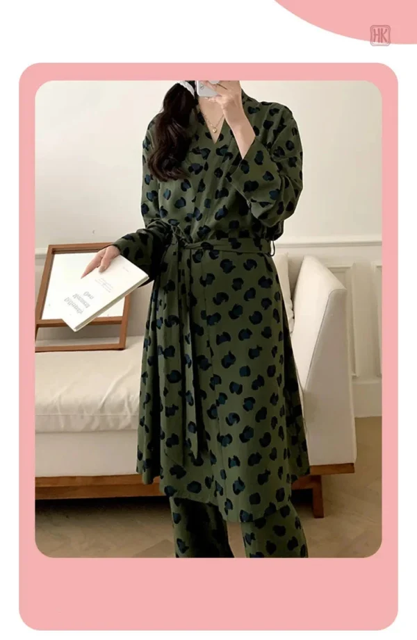 Pyjama kimono femme en vert élégant et confortable