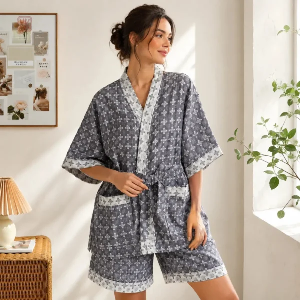 ensemble-pyjama-short-design-1 Ensemble Pyjama Short Kimono Femme