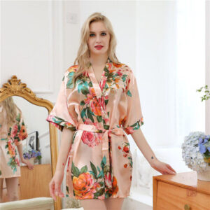 Peignoir kimono à motif floral, style décontracté