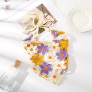 Foulard tendance en forme de triangle, motifs floraux